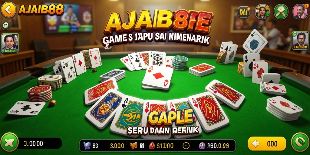 Tampilan seru dari permainan Gaple di AJAIB88.