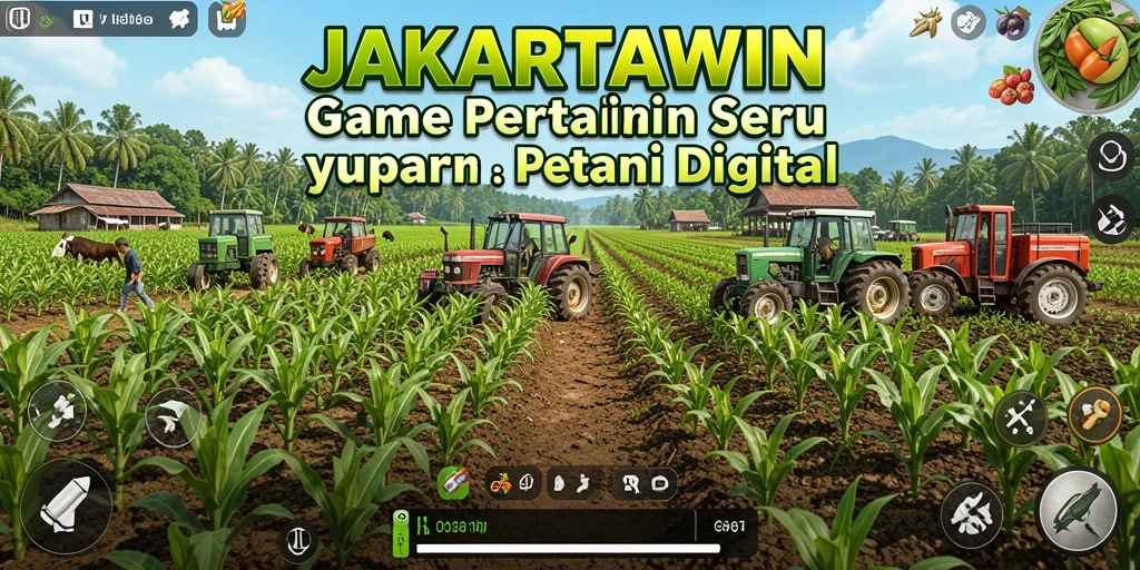Tampilan gameplay seru saat merawat tanaman di JAKARTAWIN.