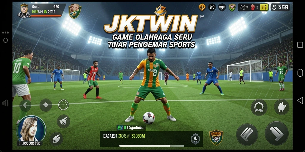 Screenshot utama JKTWIN menampilkan gameplay mendebarkan olahraga.