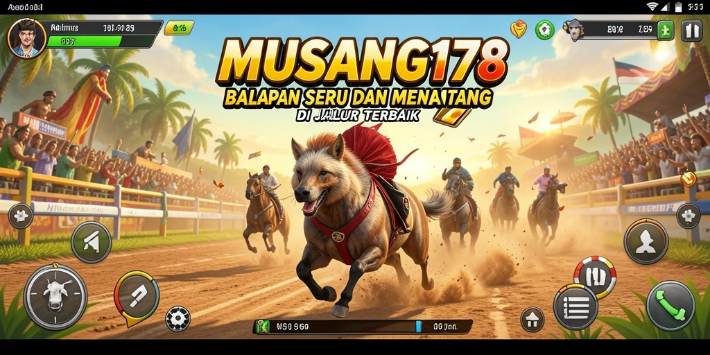 Tampilan gameplay menegangkan dengan mobil-mobil balap yang cepat.