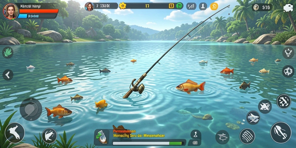 Tampilan gameplay memancing yang seru dan menyenangkan di SD107.
