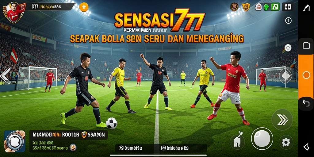 Screenshot SENSASI777 menampilkan aksi seru di lapangan sepak bola.