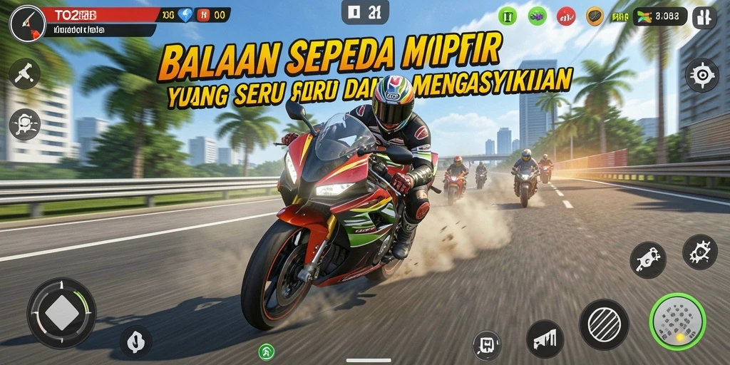Gameplay menegangkan dalam TO288 saat balapan motor.